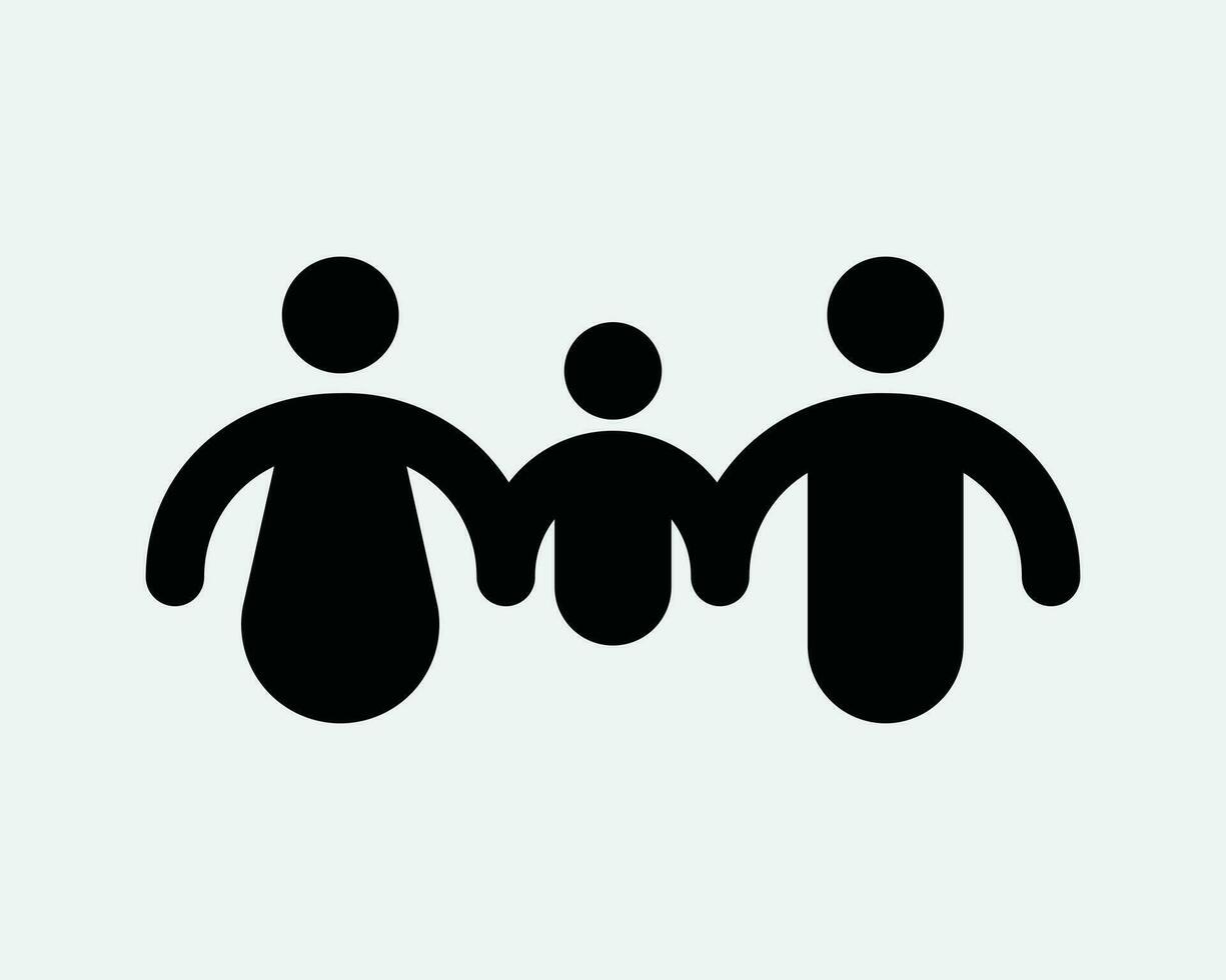 Family Hold Hand Icon. Father Mother Son Daughter Child Children Holding Arms Together. Black White Graphic Clipart Artwork Symbol Sign Vector EPS