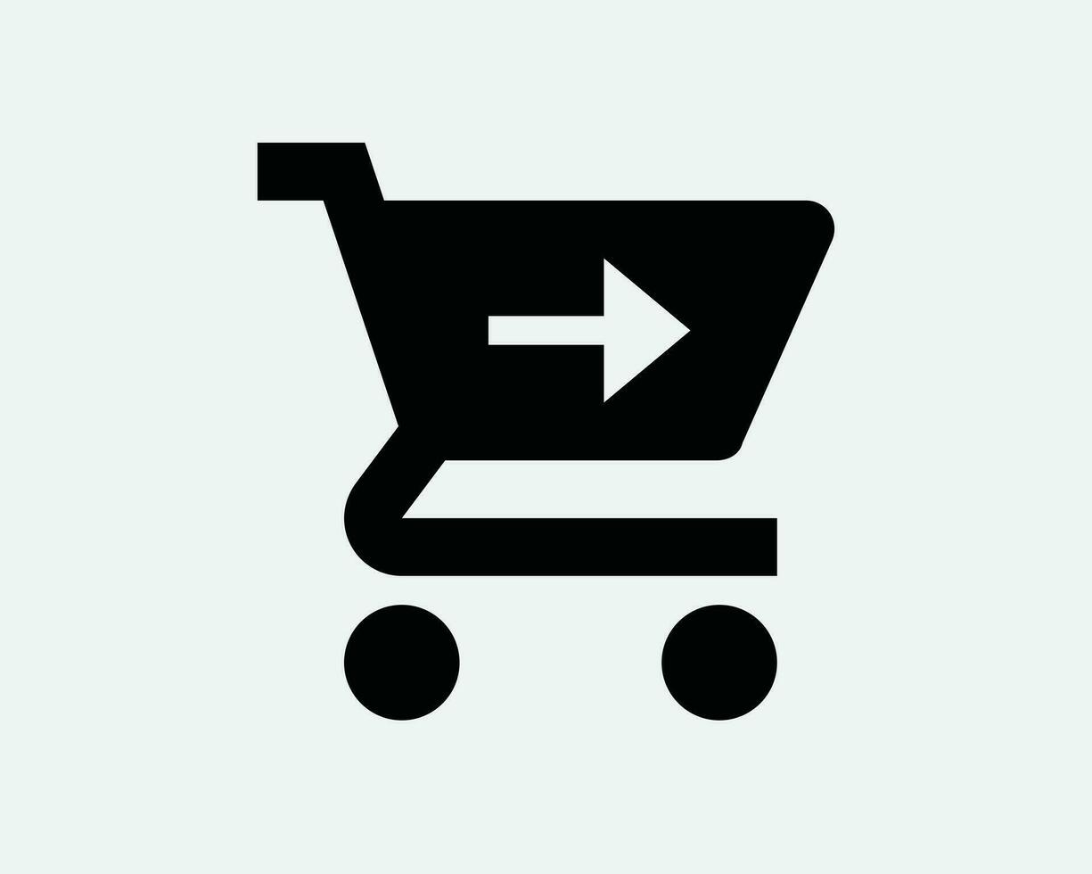 Checkout Arrow Cart Icon. Buy Shop Online Shipping Check Out Purchase Commerce Sale Sell. Black White Graphic Clipart Artwork Symbol Sign Vector EPS