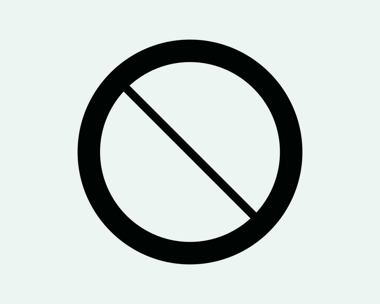 Cancel Icon. Forbidden Reject Prohibited No Parking Entry Cannot Ban Prohibition Danger. Black White Graphic Clipart Artwork Symbol Sign Vector EPS