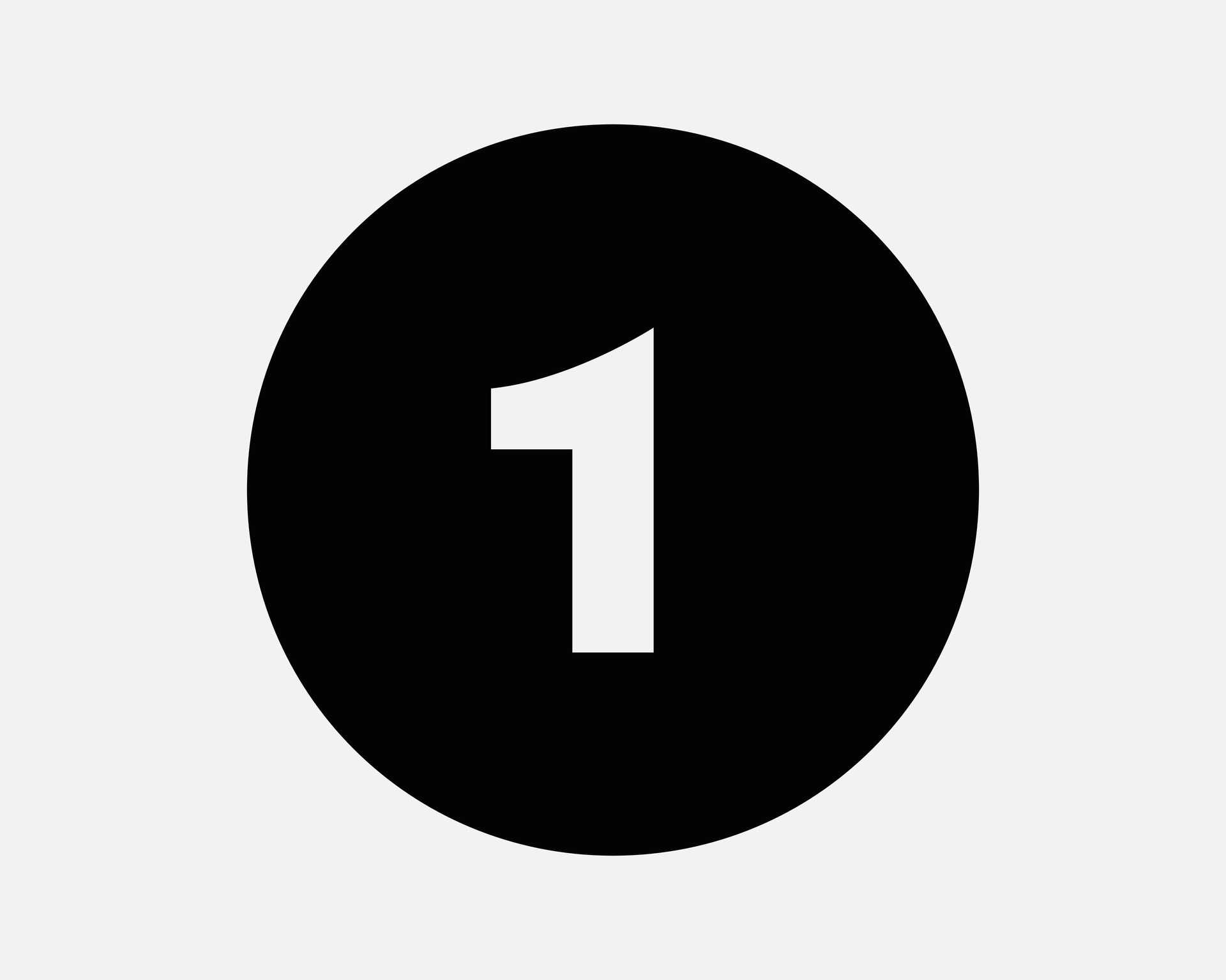 Number One Round Icon. Numeral 1 Circle Button Digit Count Counter