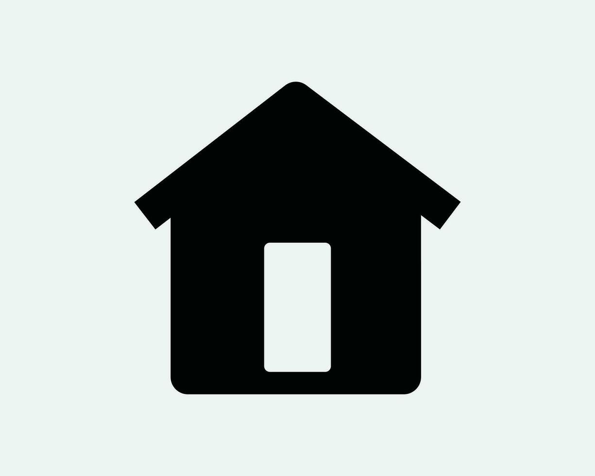 House Icon. Home Button Page Building Real Estate Property Apartment Block Residential Flat Black White Graphic Clipart Artwork Symbol Sign Vector EPS