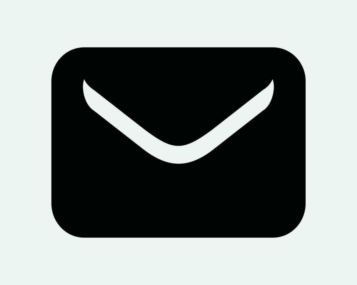 Envelope Icon. Mail Message Email Paper Letter Communication Postage Postal Newsletter. Black White Graphic Clipart Artwork Symbol Sign Vector EPS
