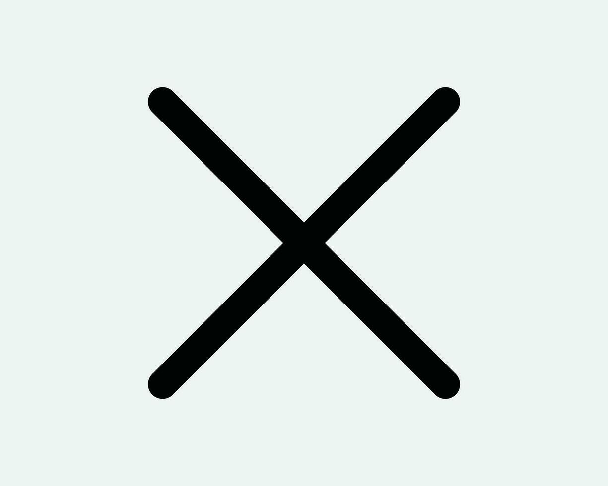 Cross Icon. X Mark Cancel Reject Off Wrong Incorrect Prohibited Restriction Negative Vote. Black White Graphic Clipart Artwork Symbol Sign Vector EPS