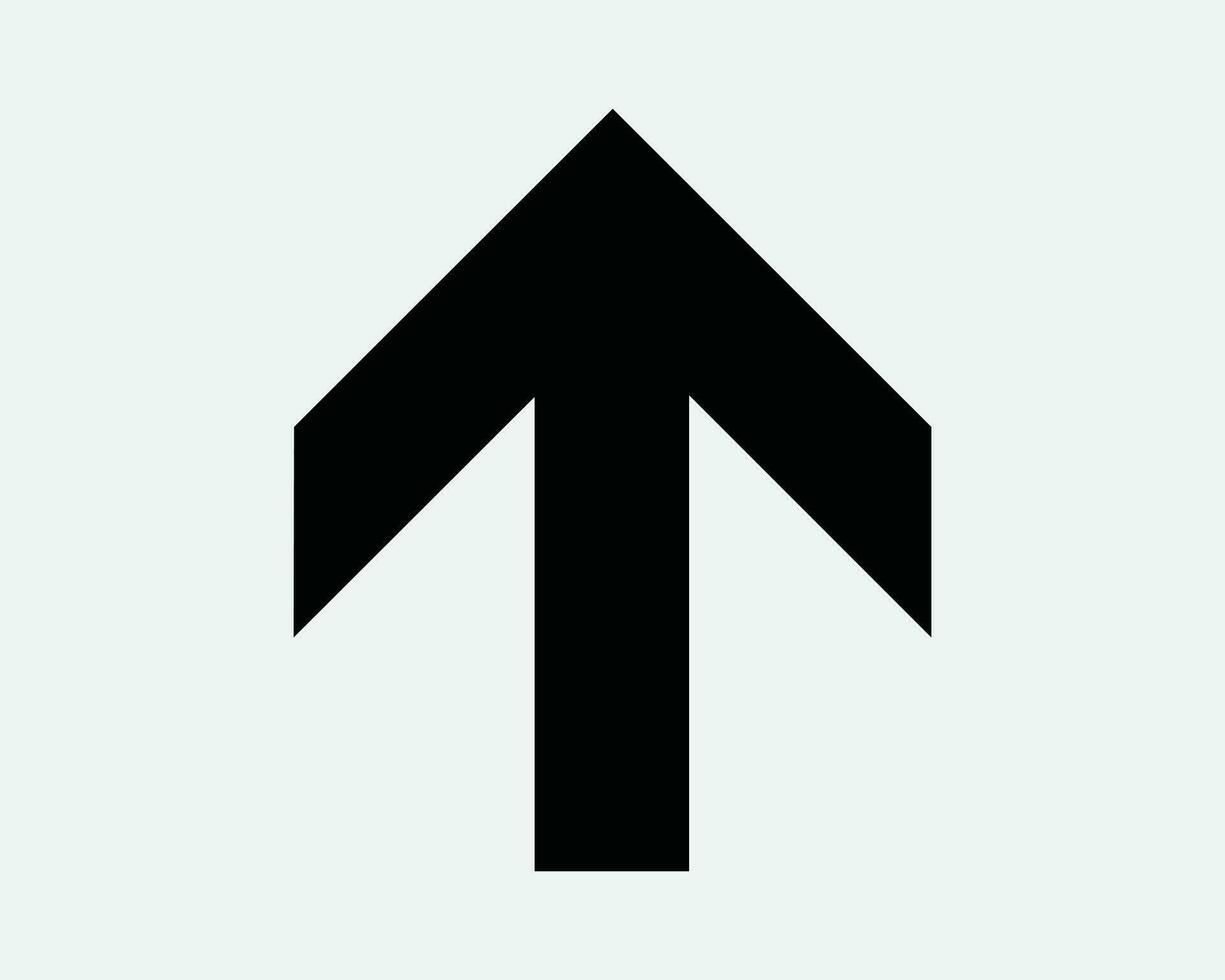 Up Arrow Icon Point Pointer Enter Entrance Ahead Above Upward Navigation Direction Traffic Sign Black White Graphic Clipart Artwork Symbol Vector EPS