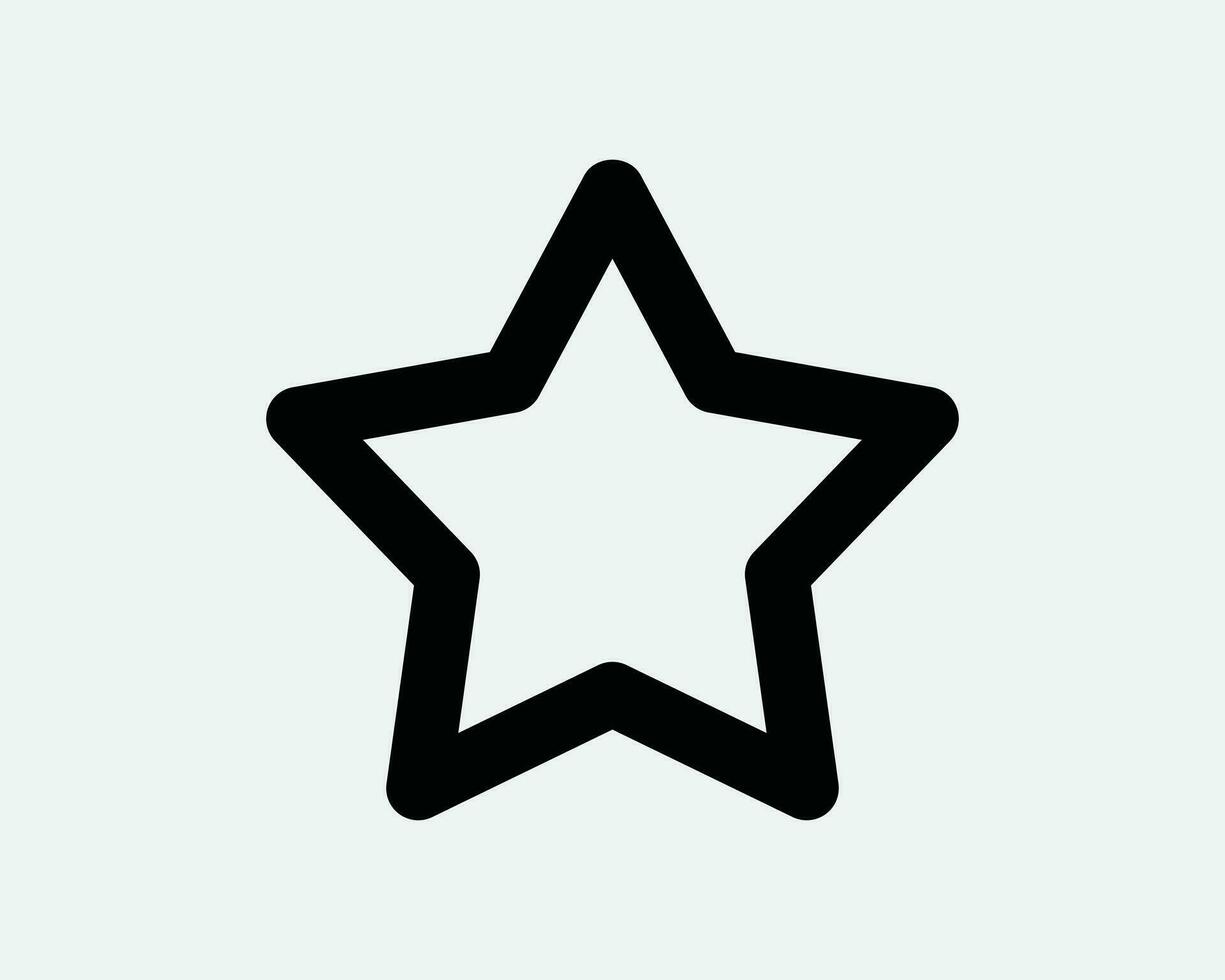 Star Line Icon. Five Point Favourite Favorite Rating Rate Christmas Bookmark Black White Graphic Clipart Artwork Outline Shape Symbol Sign Vector EPS