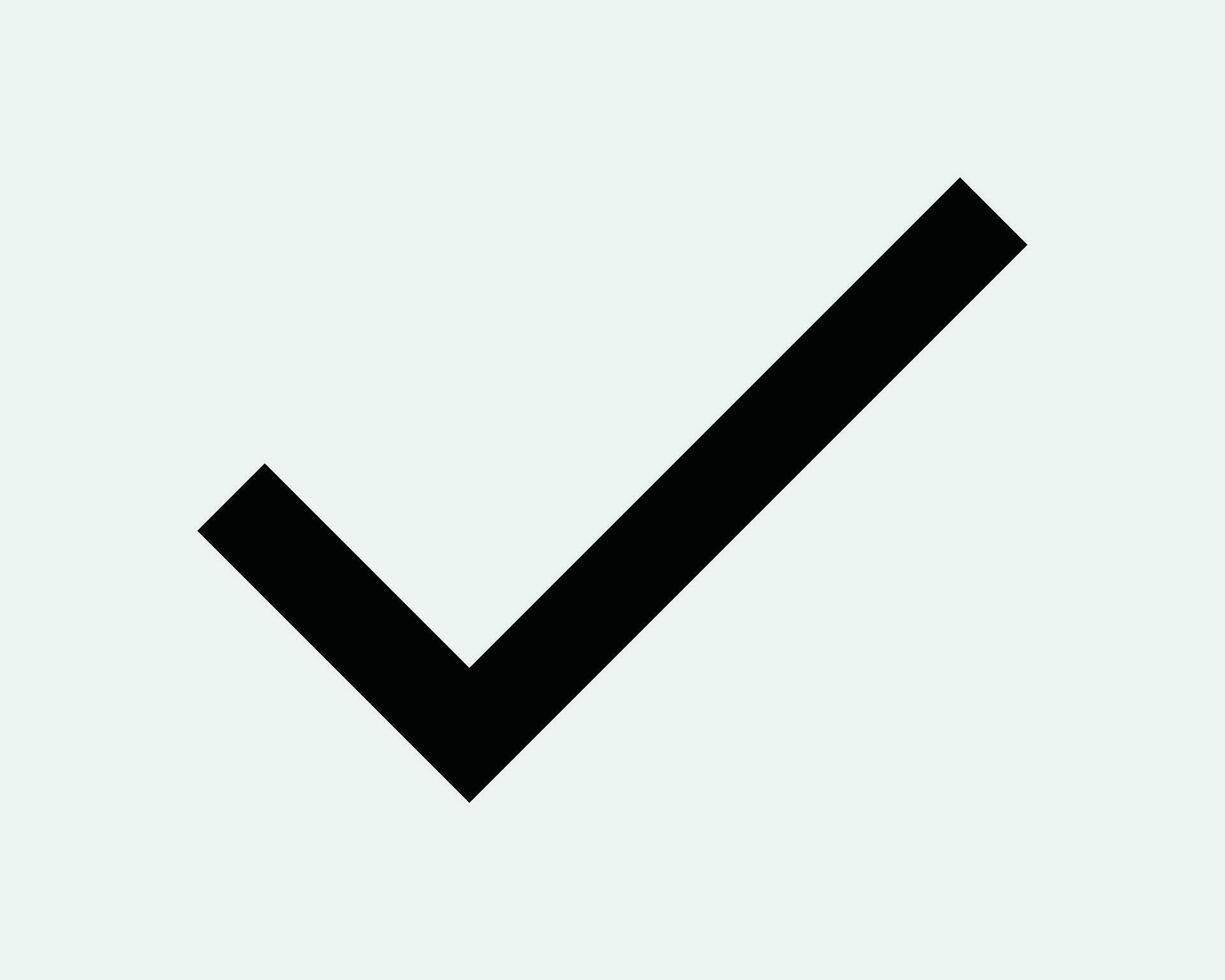 Tick Icon. OK Vote Yes Approve Choice Verify Verified Positive Correct Right Select Accept Black White Graphic Clipart Artwork Symbol Sign Vector EPS