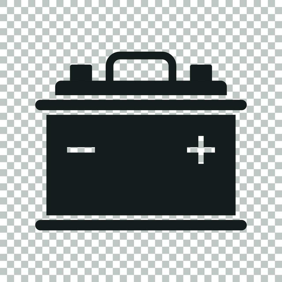 Car battery flat vector icon on isolated background. Auto accumulator battery energy power illustration.