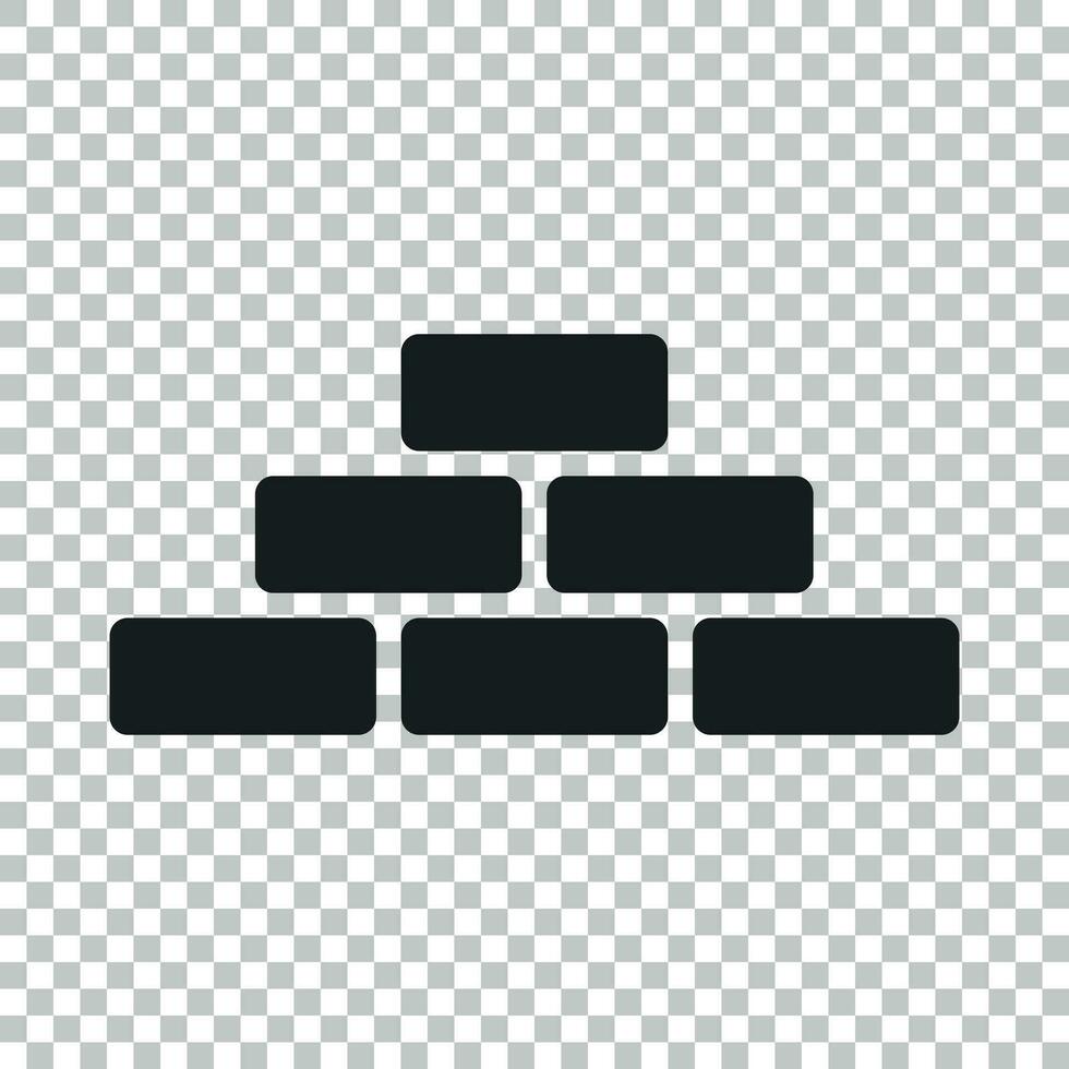 Wall brick icon in flat style isolated on isolated background. Wall symbol illustration. vector