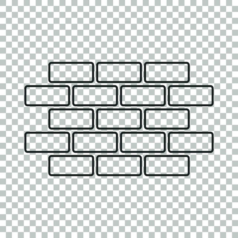 Wall brick icon in flat style isolated on isolated background. Wall symbol illustration in line style. vector