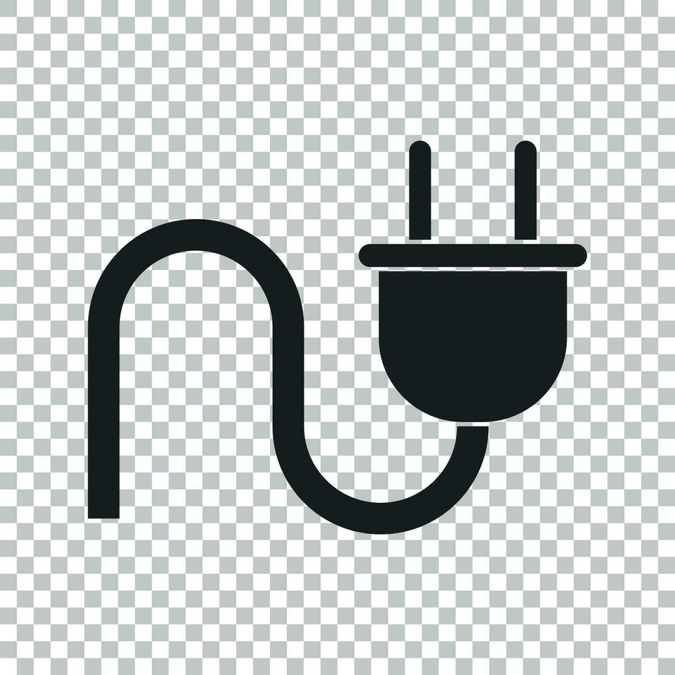 Plug vector icon. Power wire cable flat illustration.