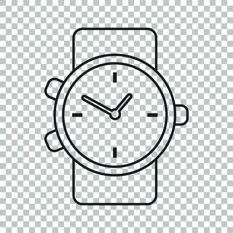 Watch vector icon in line style. Clock flat illustration.