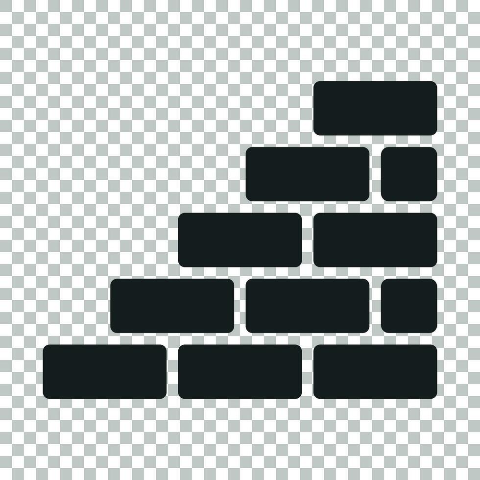 Wall brick icon in flat style isolated on isolated background. Wall symbol illustration. vector