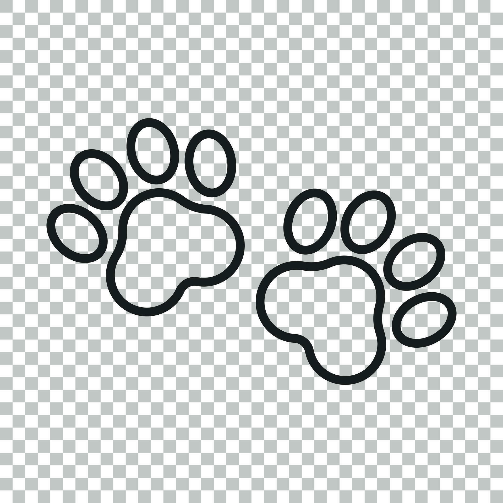 Paw print vector icon in line style. Dog or cat pawprint illustration