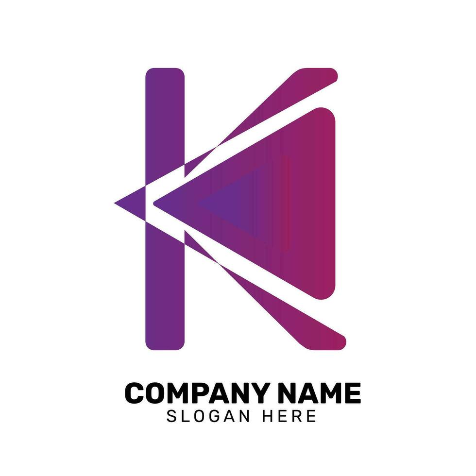 Modern corporate logo design template, letter logo arrow design template with abstract k shape vector
