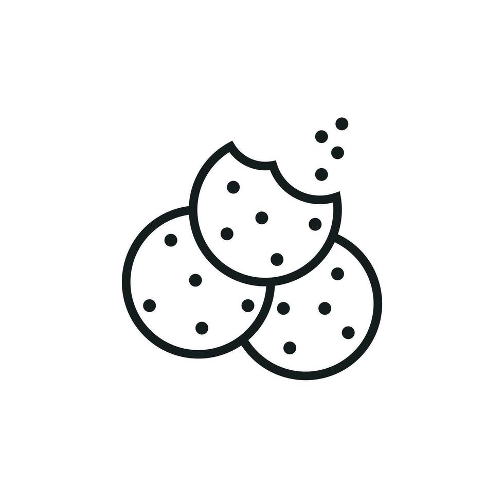 Galleta plano vector icono. chip galleta ilustración. postre comida pictograma.