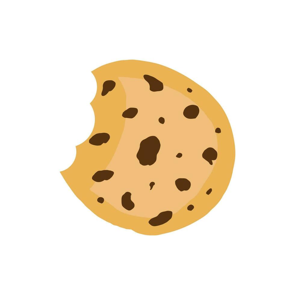 Cookie flat vector icon. Chip biscuit illustration. Dessert food pictogram.