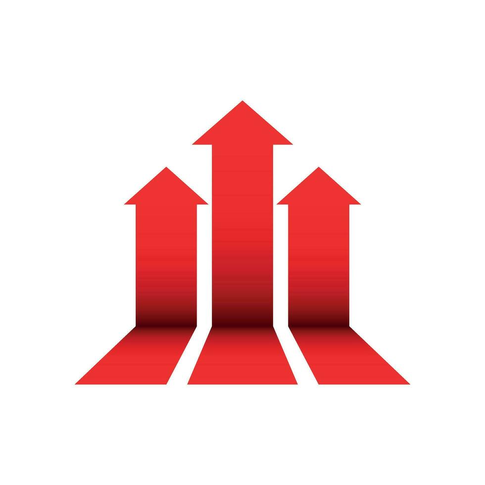 Arrow growing graph vector icon. Progress arrow grow sign illustration. Business concept.