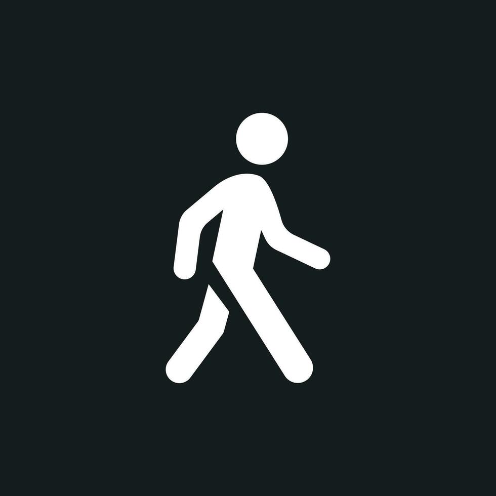 Walking man vector icon. People walk sign illustration.