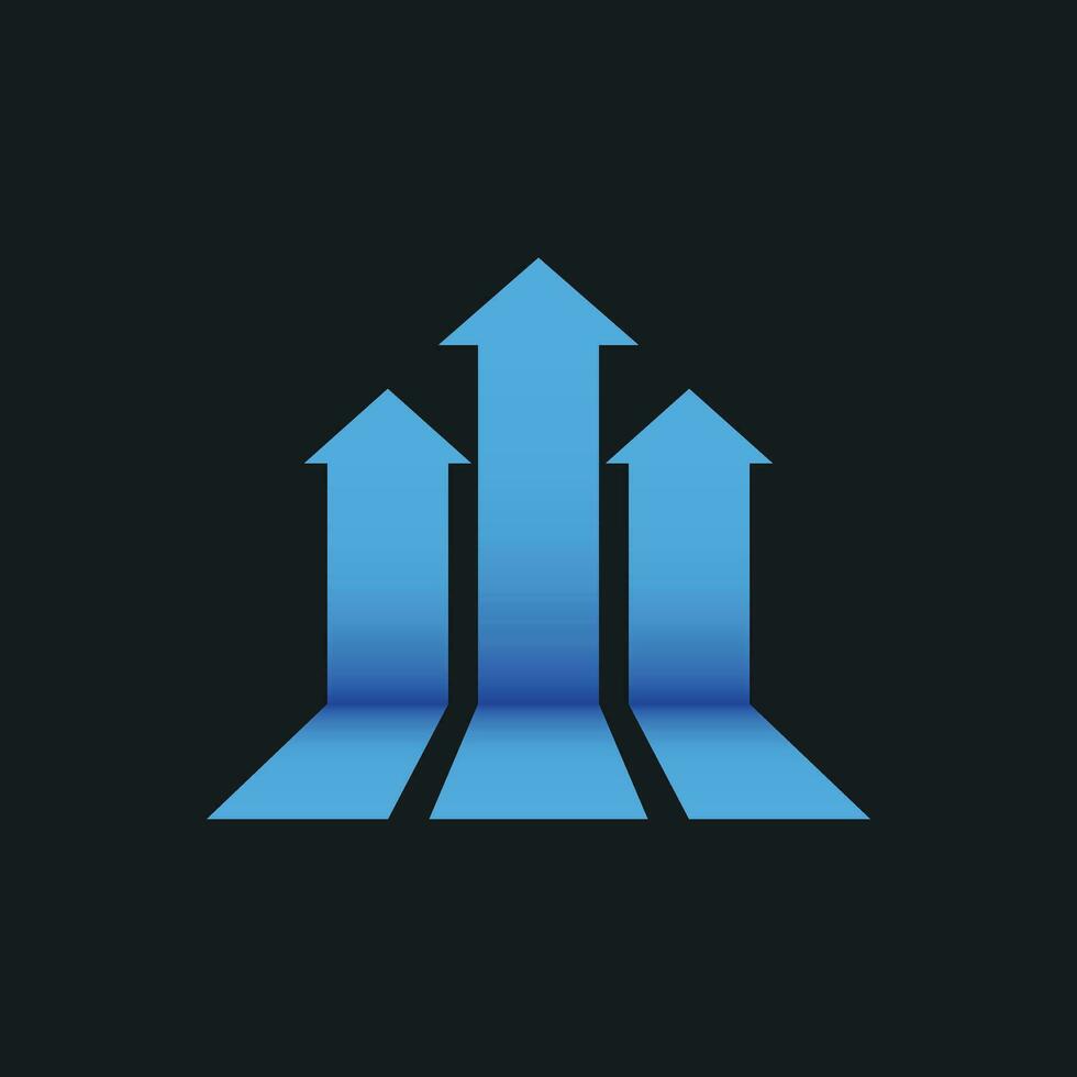 Arrow growing graph vector icon. Progress arrow grow sign illustration. Business concept.