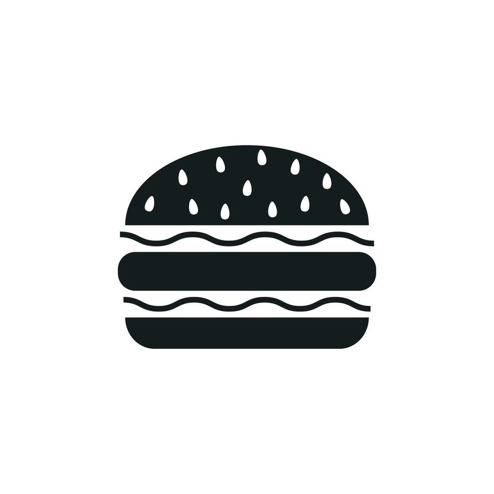 Burger fast food flat vector icon. Hamburger symbol logo illustration.