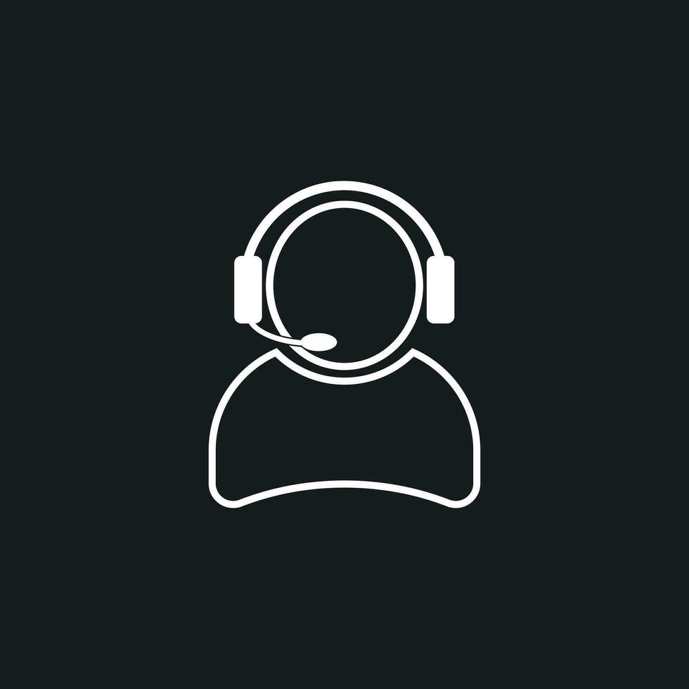 Operator with microphone vector icon. Operator in call center illustration.