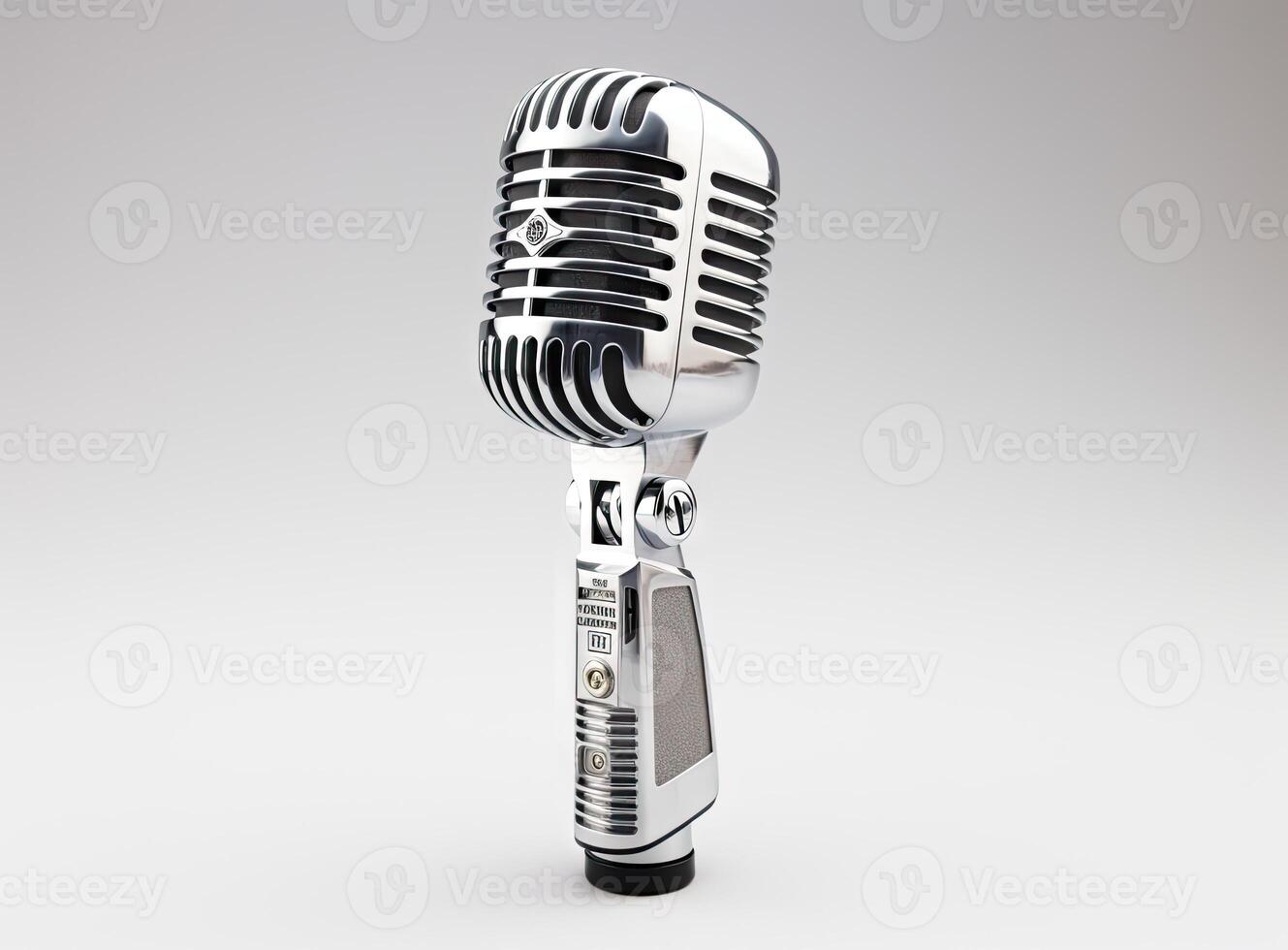 Retro microphone isolated created with technology photo
