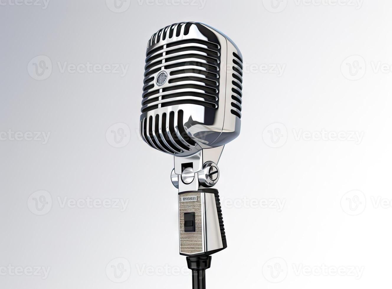 Retro microphone isolated created with technology photo