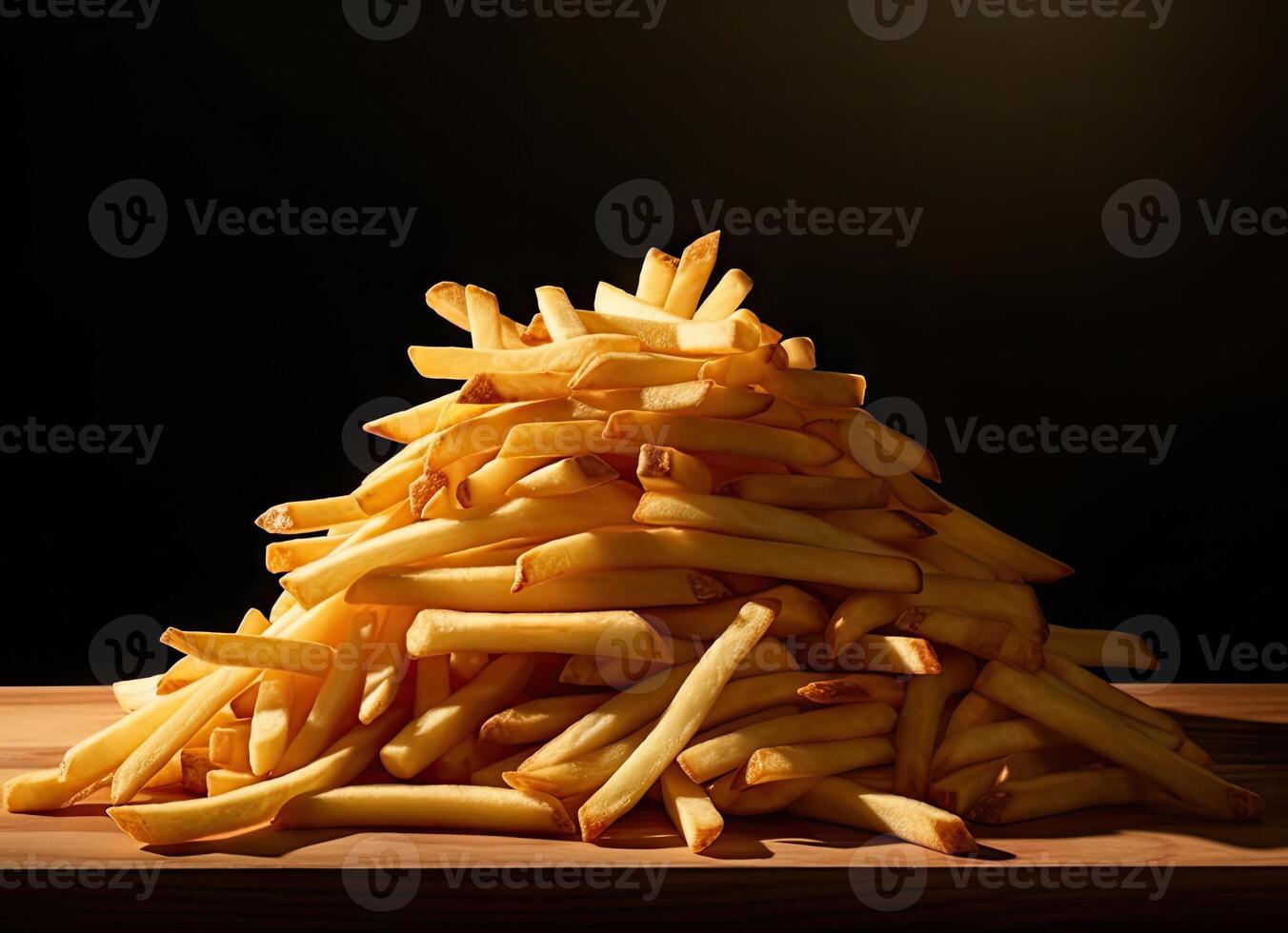 potato fry on isolated background created with Generative AI technology photo