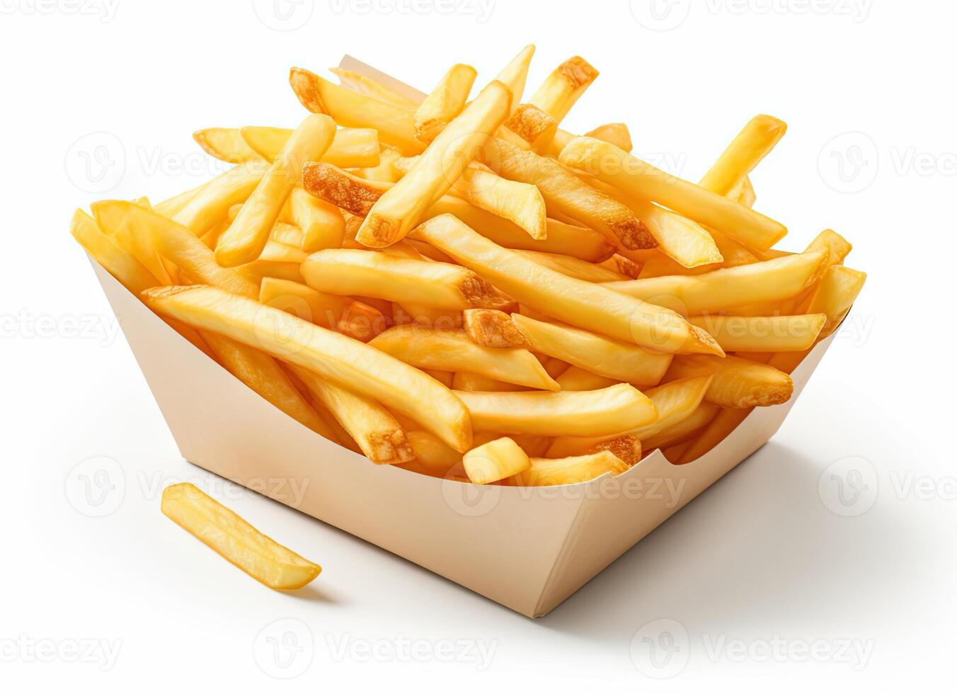 potato fry on isolated background created with technology photo