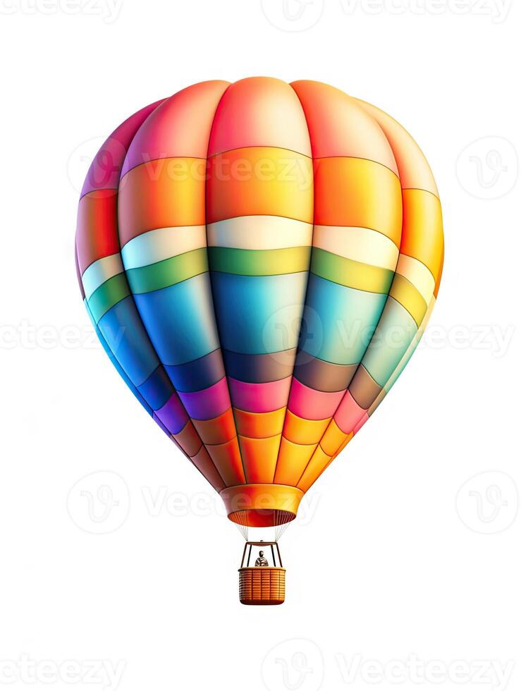 Hot air balloon, isolated against background created with Generative A technology photo