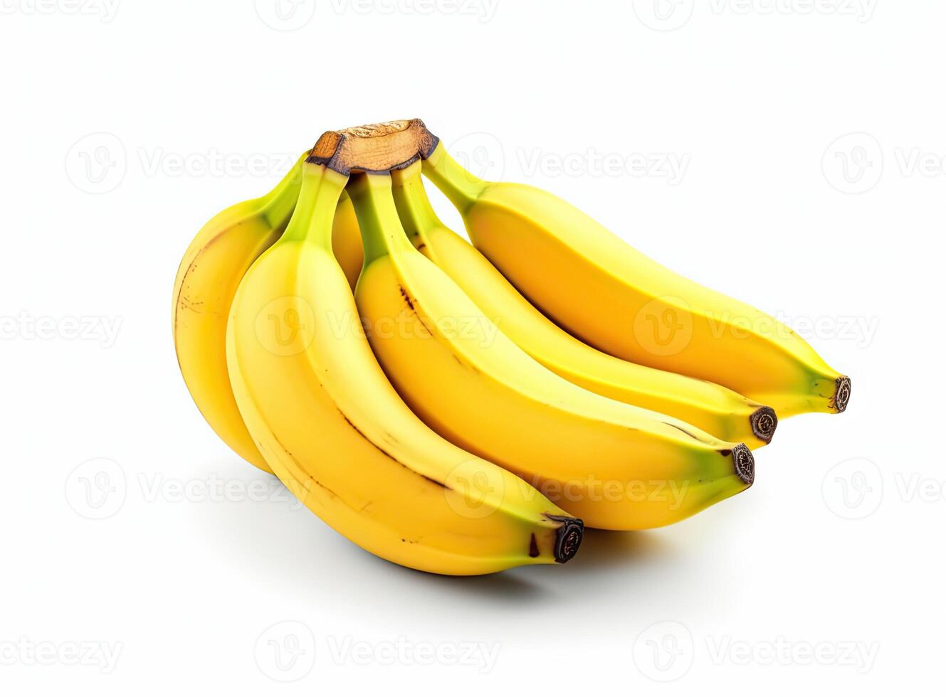 Bunch of bananas isolated on white background with clipping path and full depth of field created with technology photo