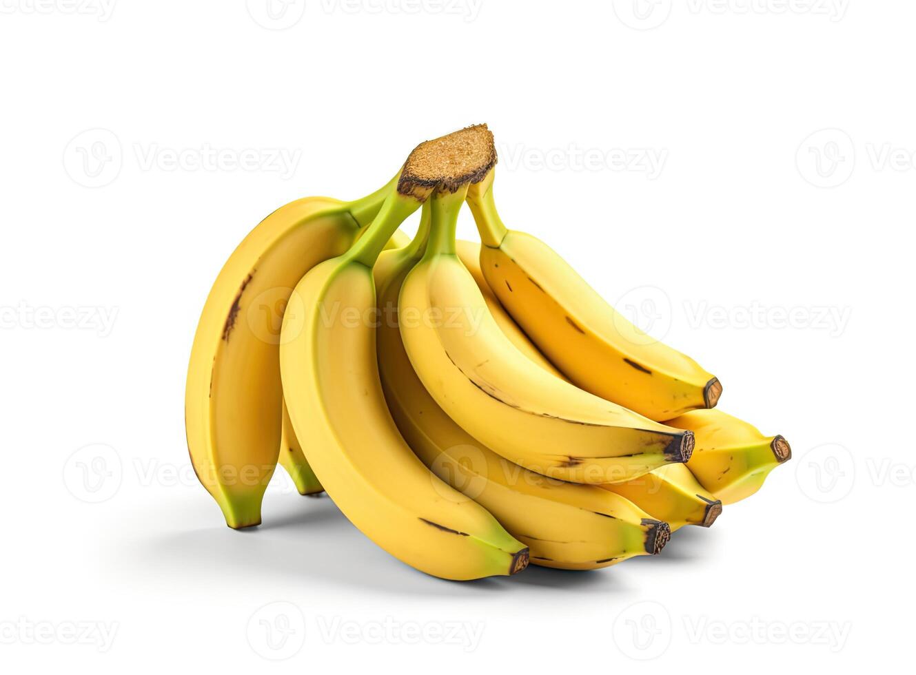Bunch of bananas isolated on white background with clipping path and full depth of field created with technology photo