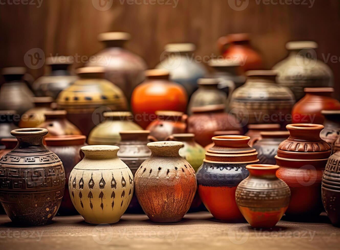 antiguo cerámico decorativo ánfora en un blanco antecedentes. creado con generativo ai tecnología foto