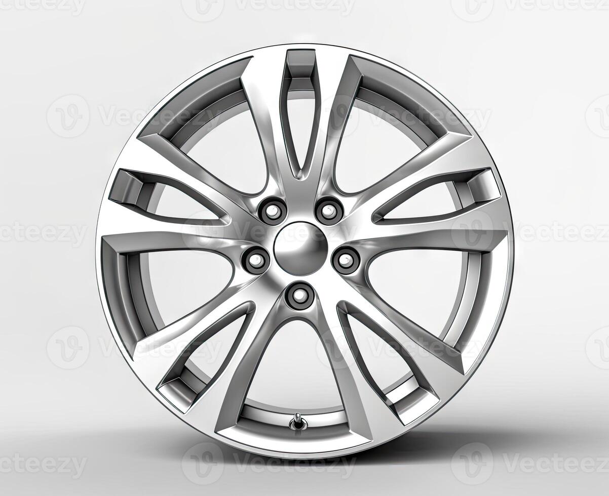 metal disc rim isolated on white background created with technology. photo