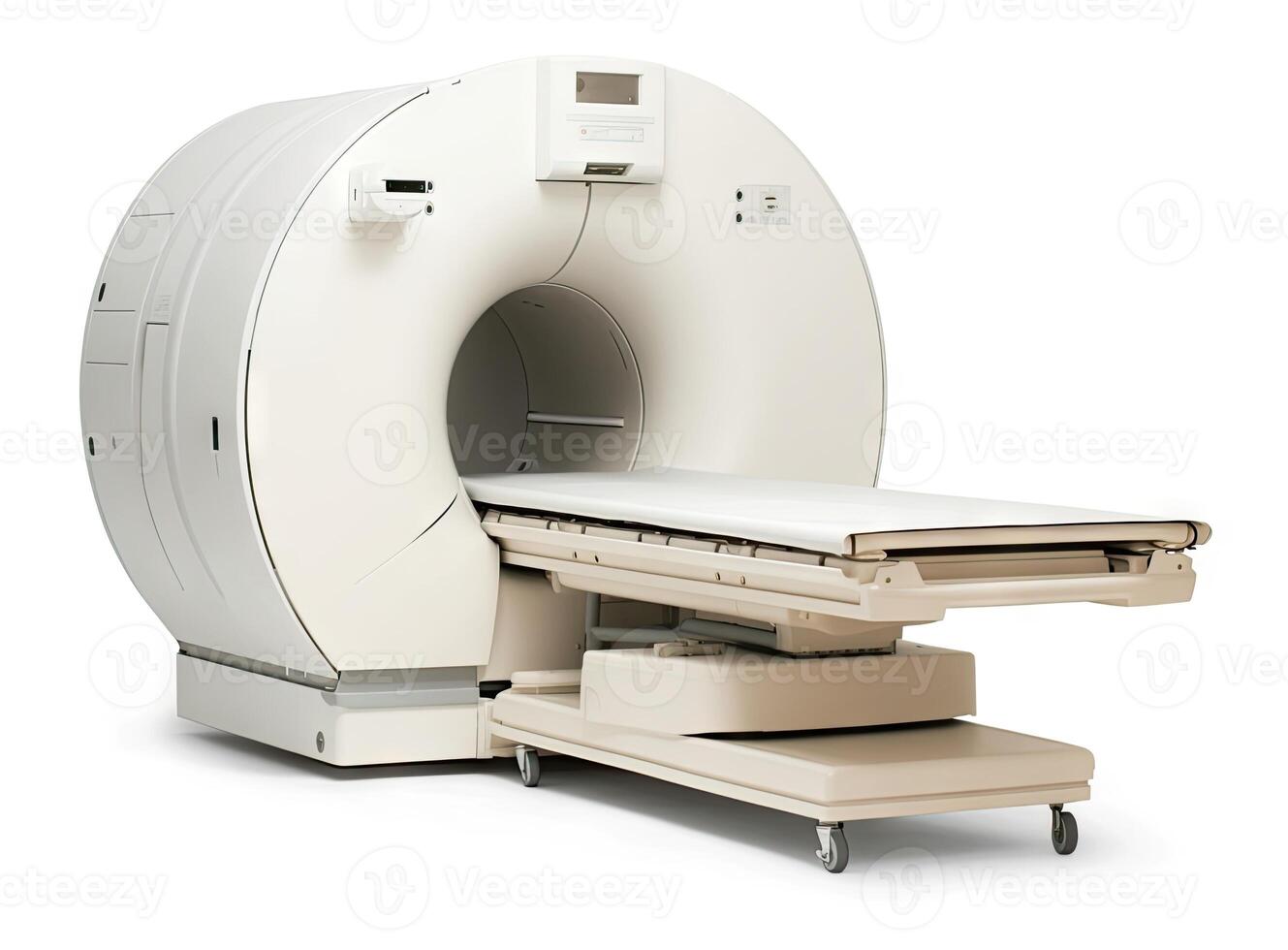 CT Scan Isolated on White. Magnetic Resonance Imaging Machine. Computerized Axial Tomography Scan. X-ray Computed CAT Medical and Science Equipment created with technology. photo