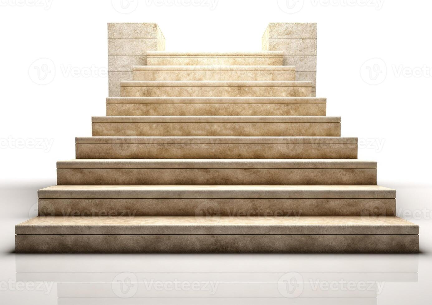 wide concrete staircase. isolated on white background created with technology. photo