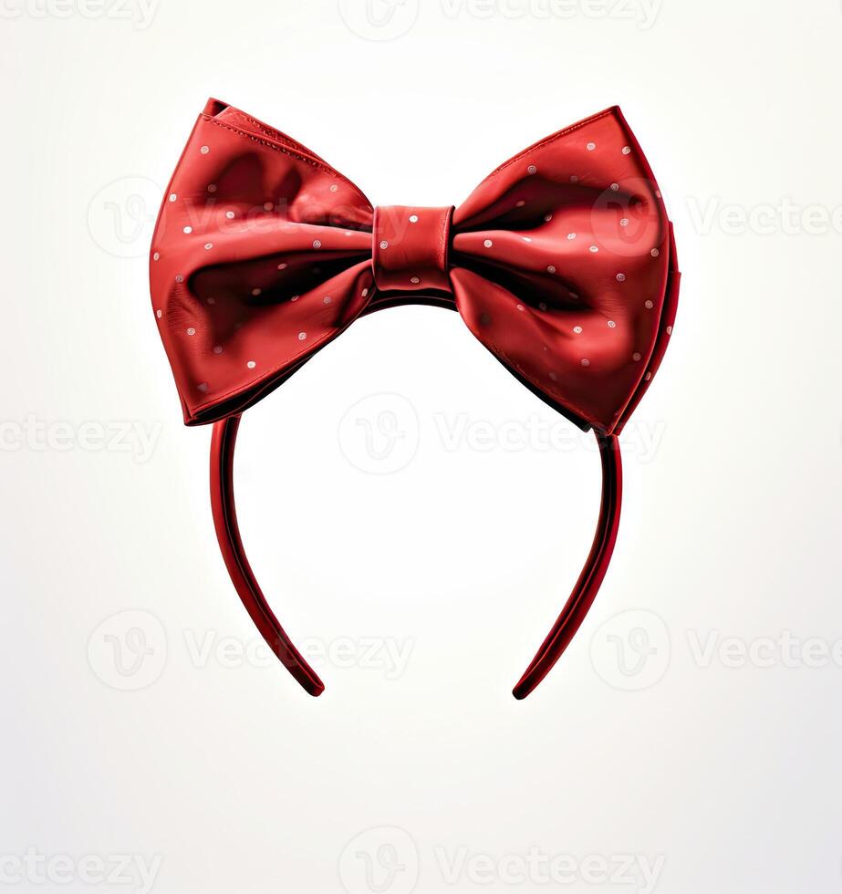 Red hair band isolated on white background. created with technology photo