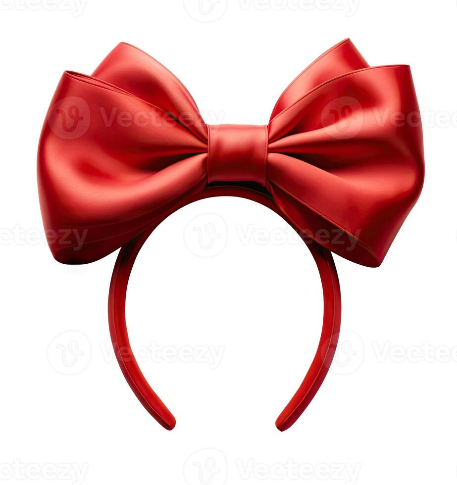 Red hair band isolated on white background. created with technology photo