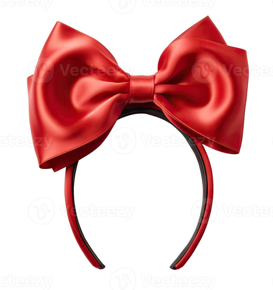 Red hair band isolated on white background. created with technology photo