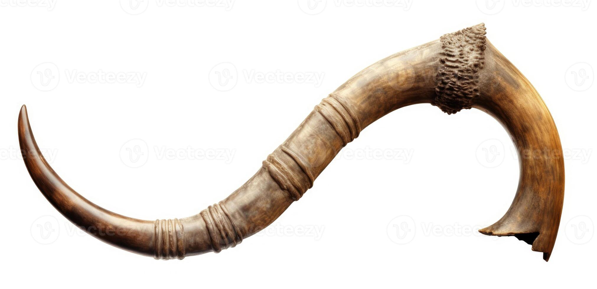 old horn isolated on white background created with technology photo