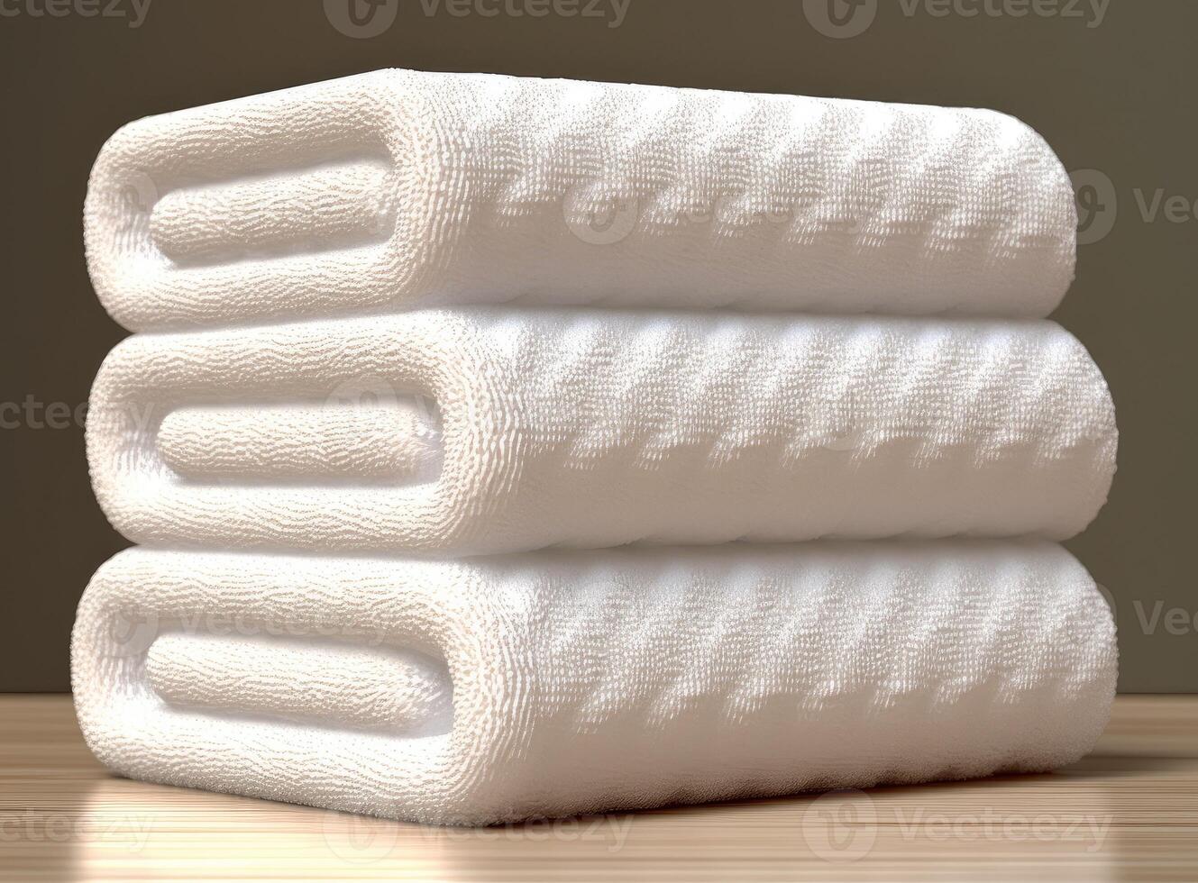 White clean towels in bathroom created with technology photo