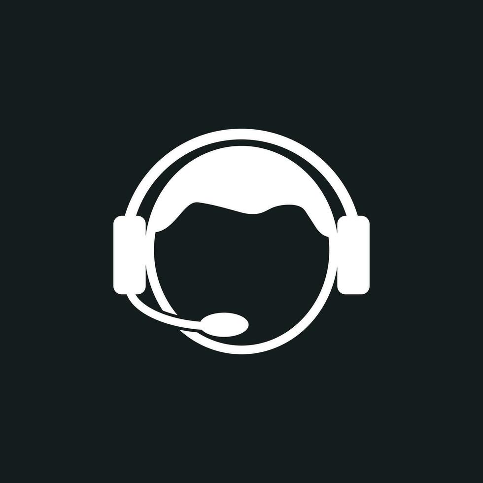 Operator with microphone vector icon. Operator in call center illustration.