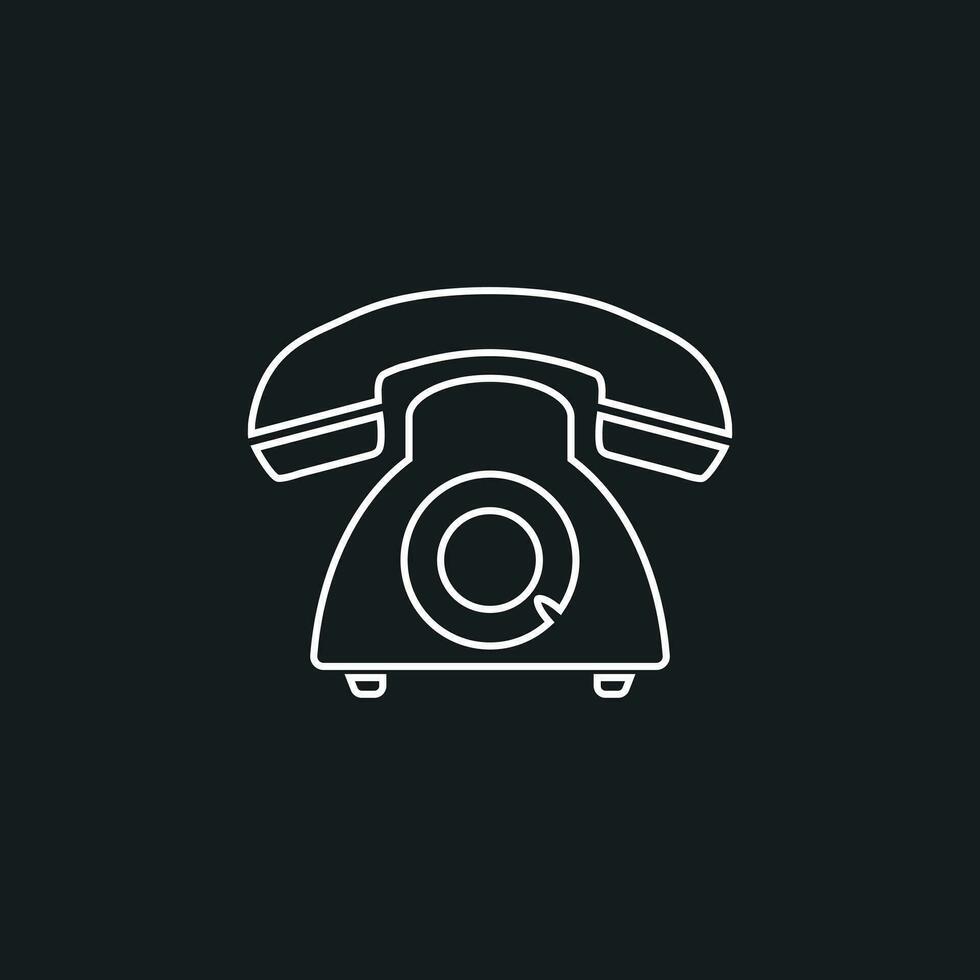 teléfono vector icono en línea estilo. antiguo Clásico teléfono símbolo ilustración.