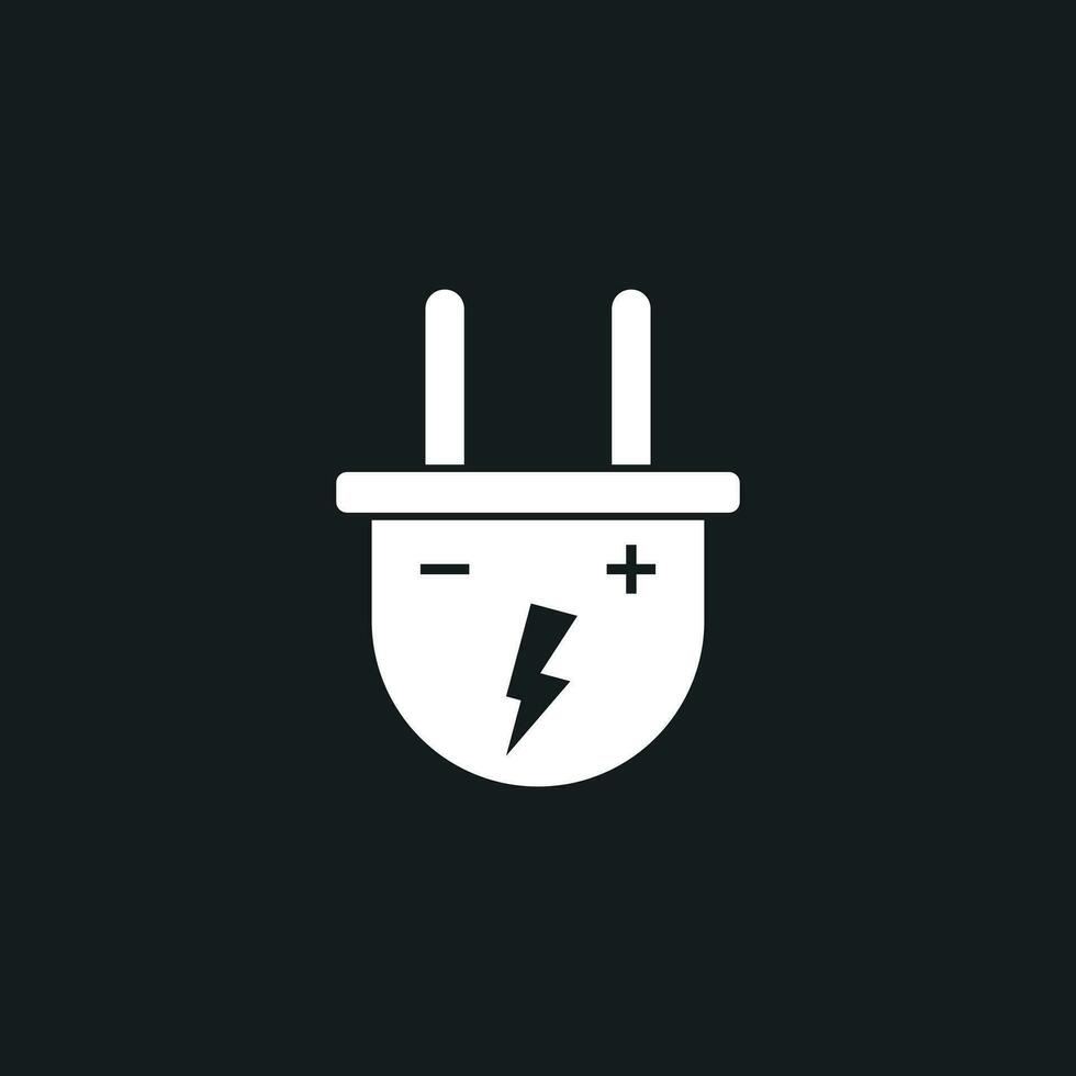 Plug vector icon. Power wire cable flat illustration.