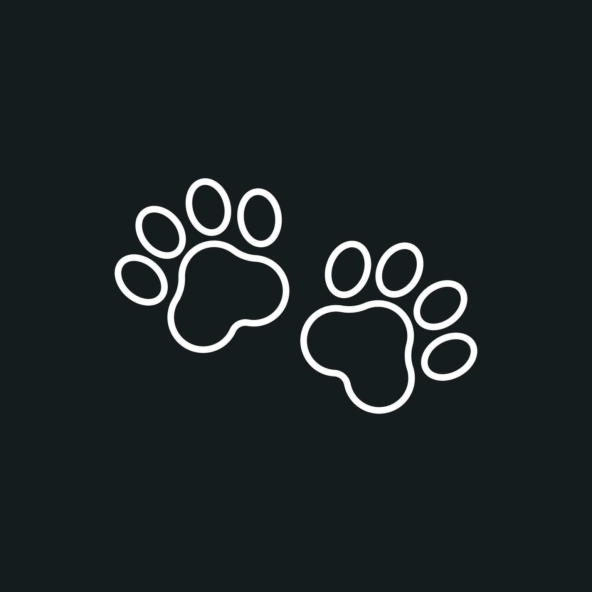 Paw print vector icon in line style. Dog or cat pawprint illustration