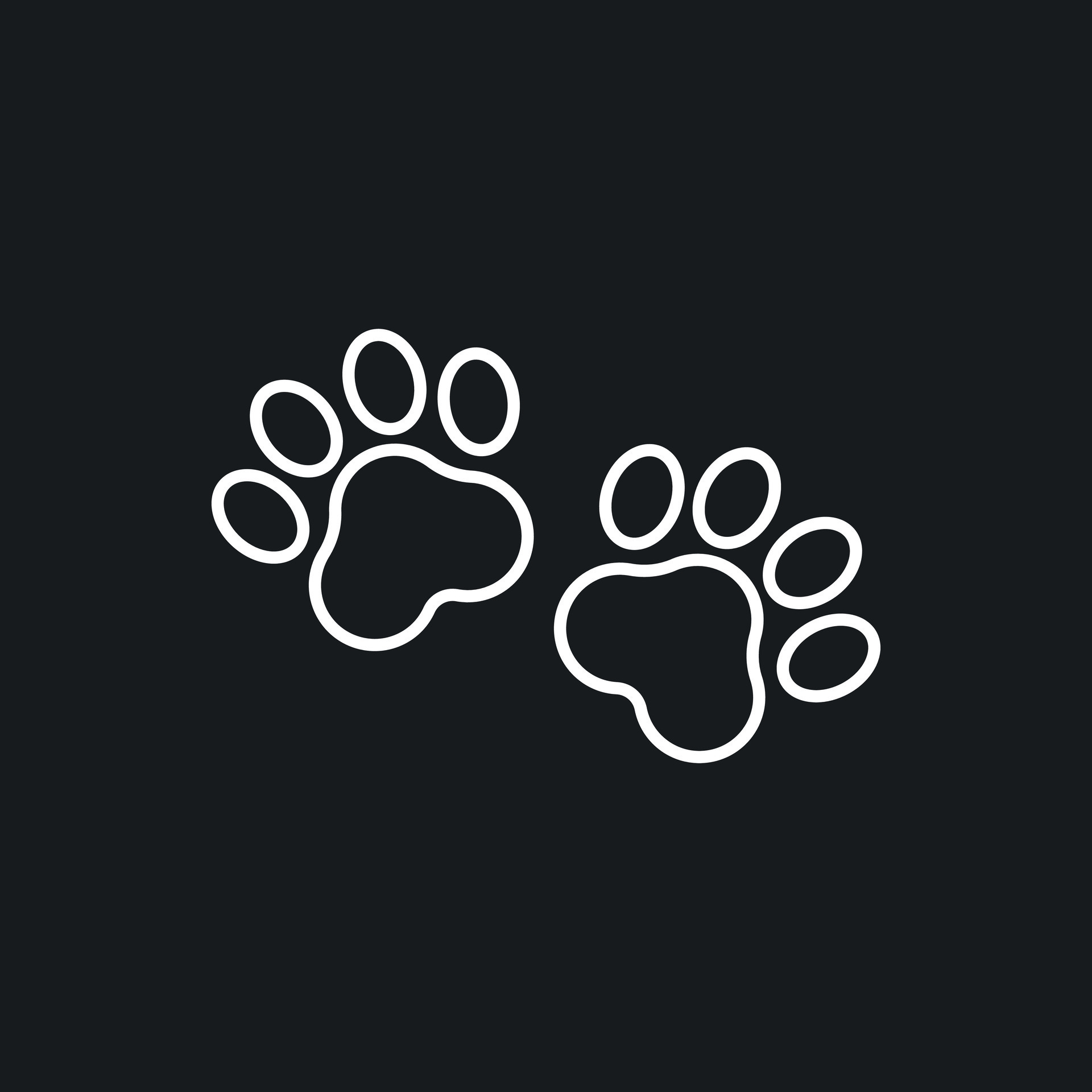 Paw print vector icon in line style. Dog or cat pawprint illustration ...