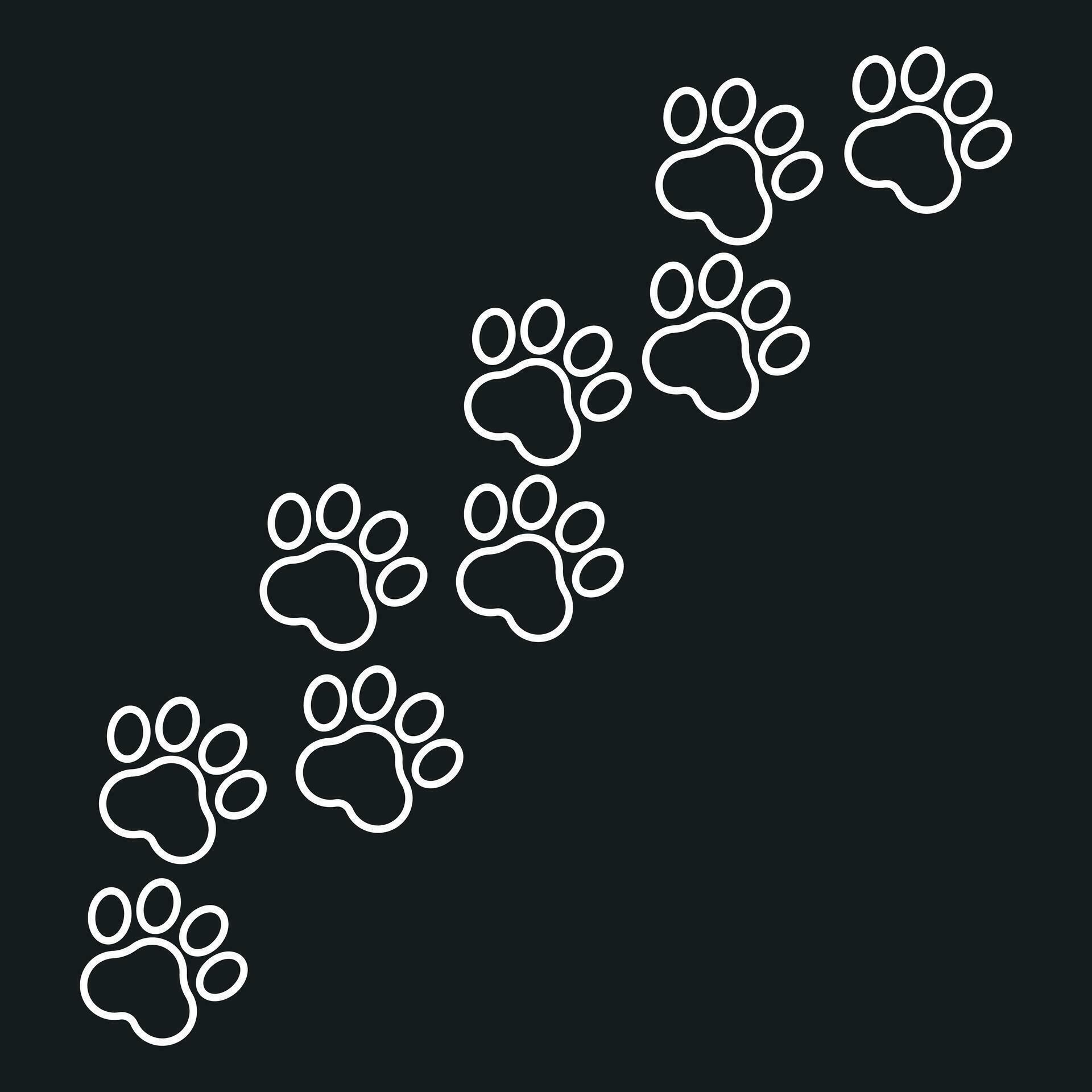 Paw print vector icon in line style. Dog or cat pawprint illustration