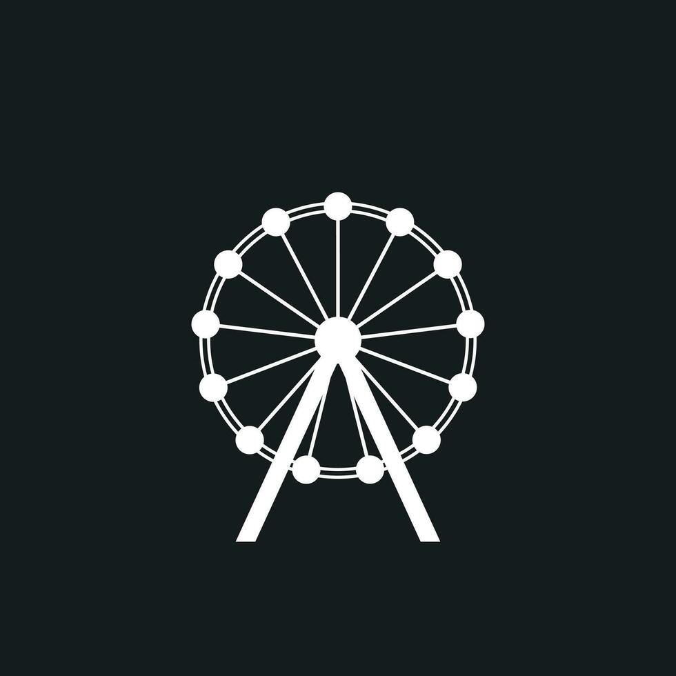 Ferris wheel vector icon. Carousel in park icon. Amusement ride illustration.
