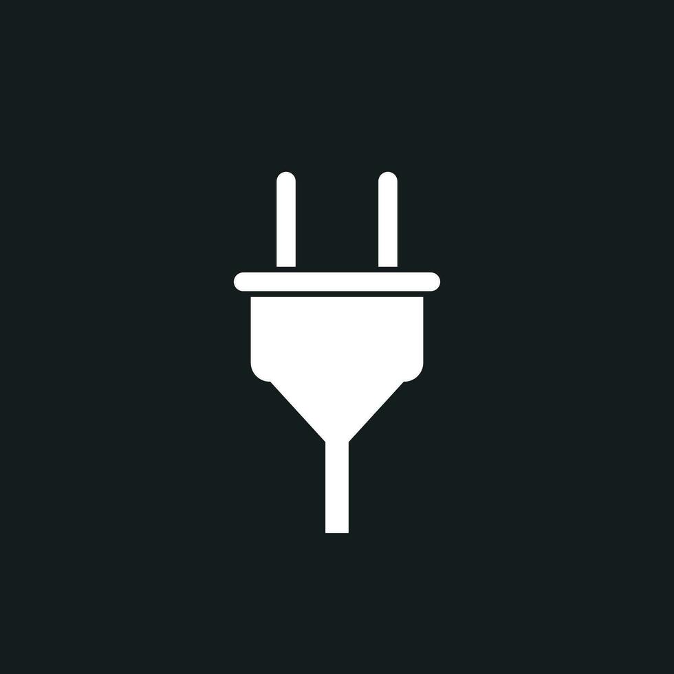 Plug vector icon. Power wire cable flat illustration.