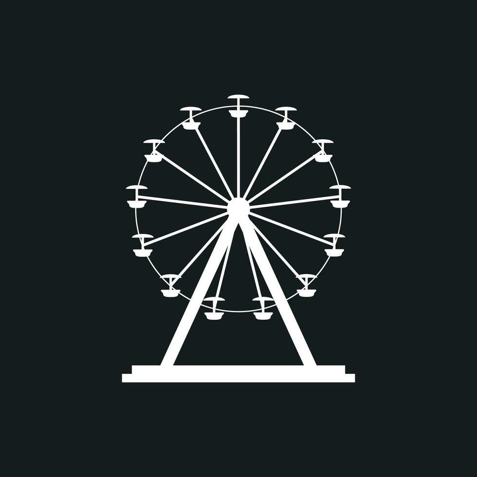 Ferris wheel vector icon. Carousel in park icon. Amusement ride illustration.